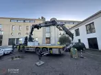 Préparation grutage groupe extérieur nouvelle pompe à chaleur